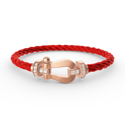 [⭐Lioran]FORCE LARGE HORSESHOE HALF DIAMOND BRACELET ROSE GOLD