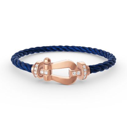 [⭐Lioran]FORCE LARGE HORSESHOE HALF DIAMOND BRACELET ROSE GOLD