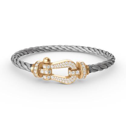 [⭐Lioran]FORCE LARGE HORSESHOE FULL DIAMOND BRACELET GOLD