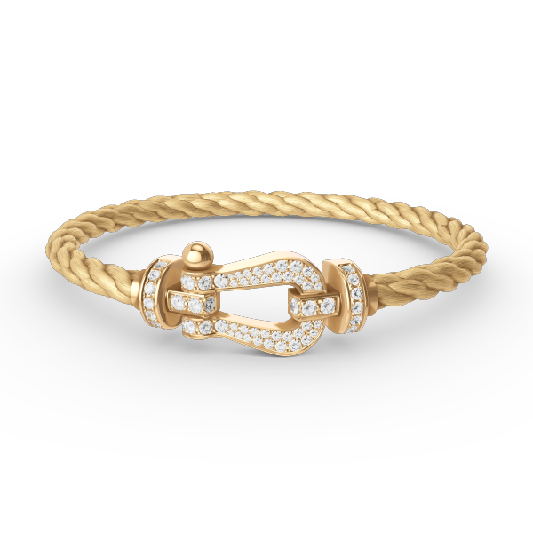 [⭐Lioran]FORCE LARGE HORSESHOE FULL DIAMOND BRACELET GOLD