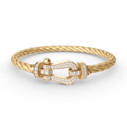 [⭐Lioran]FORCE LARGE HORSESHOE FULL DIAMOND BRACELET GOLD