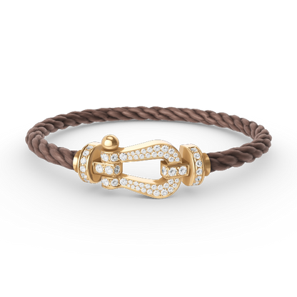 [⭐Lioran]FORCE LARGE HORSESHOE FULL DIAMOND BRACELET GOLD