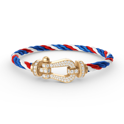 [⭐Lioran]FORCE LARGE HORSESHOE FULL DIAMOND BRACELET GOLD
