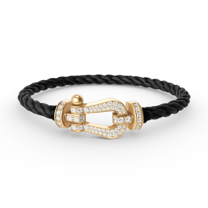 [⭐Lioran]FORCE LARGE HORSESHOE FULL DIAMOND BRACELET GOLD