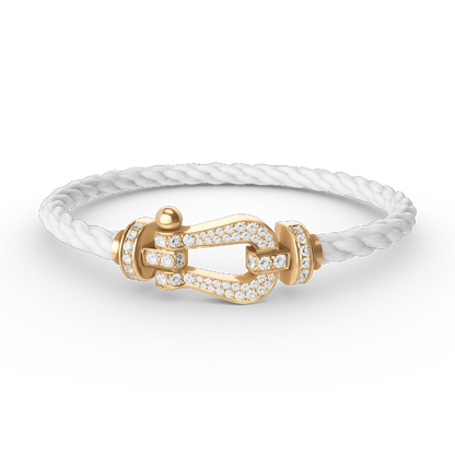 [⭐Lioran]FORCE LARGE HORSESHOE FULL DIAMOND BRACELET GOLD