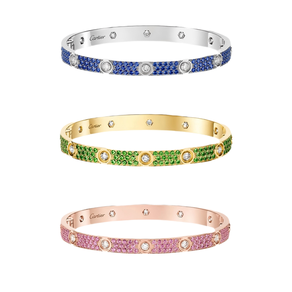 [⭐Lioran]2026 PAVE GEMSTONE LOVE BRACELET 6.1MM 10 DIAMONDS