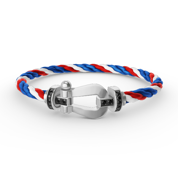 [⭐Lioran]FORCE LARGE HORSESHOE BLACK DIAMOND BRACELET SILVER