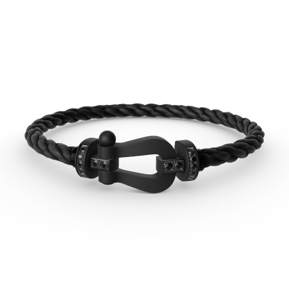 [⭐Lioran]FORCE LARGE SERIES HORSESHOE BLACK SAMURAI BRACELET