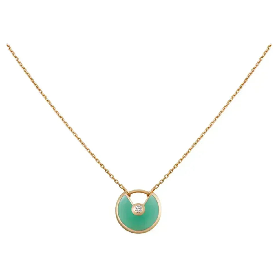 [⭐Lioran]AMULETTE GOLD MALACHITE NECKLACE