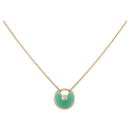 [⭐Lioran]AMULETTE GOLD MALACHITE NECKLACE