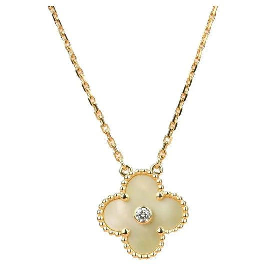 [⭐Lioran]CLOVER 15MM DIAMOND GOLD MOTHER OF PEARL NECKLACE