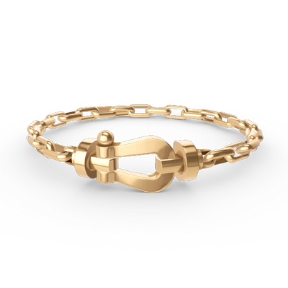 [⭐Lioran]FORCE LARGE HORSESHOE CLASP  METAL BRACELET
