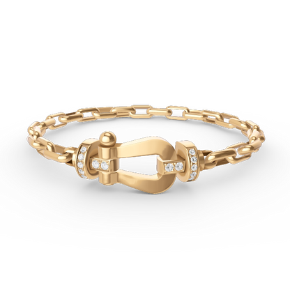 [⭐Lioran]FORCE LARGE HORSESHOE CLASP  METAL BRACELET