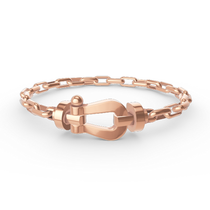 [⭐Lioran]FORCE LARGE HORSESHOE CLASP  METAL BRACELET