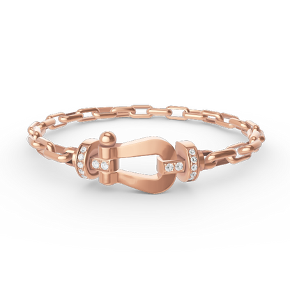 [⭐Lioran]FORCE LARGE HORSESHOE CLASP  METAL BRACELET
