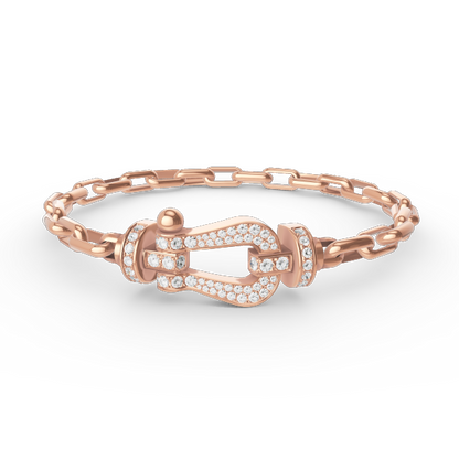 [⭐Lioran]FORCE LARGE HORSESHOE CLASP  METAL BRACELET