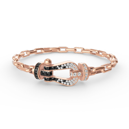 [⭐Lioran]FORCE LARGE HORSESHOE CLASP  METAL BRACELET