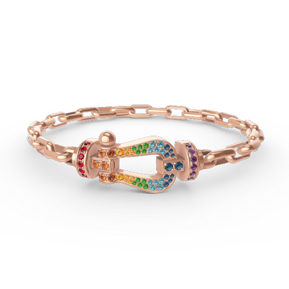 [⭐Lioran]FORCE LARGE HORSESHOE CLASP  METAL BRACELET
