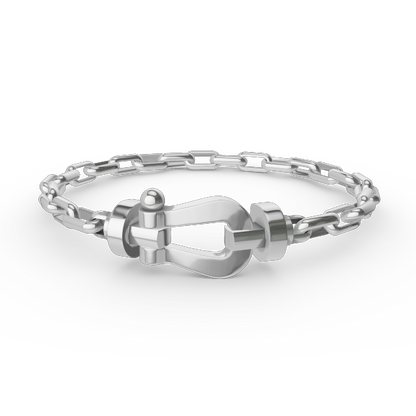 [⭐Lioran]FORCE LARGE HORSESHOE CLASP  METAL BRACELET