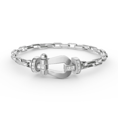 [⭐Lioran]FORCE LARGE HORSESHOE CLASP  METAL BRACELET