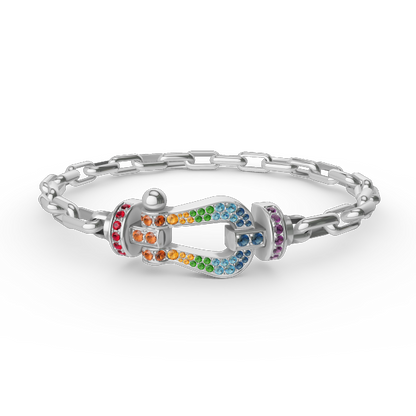 [⭐Lioran]FORCE LARGE HORSESHOE CLASP  METAL BRACELET