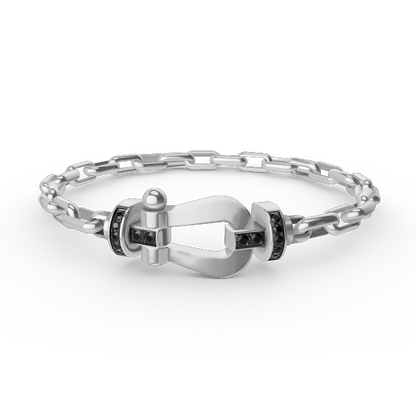 [⭐Lioran]FORCE LARGE HORSESHOE CLASP  METAL BRACELET