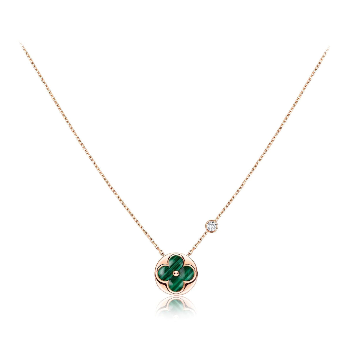 [⭐Lioran]SUN PEDANT PINK GOLD 1 DIAMOND NECKLACE