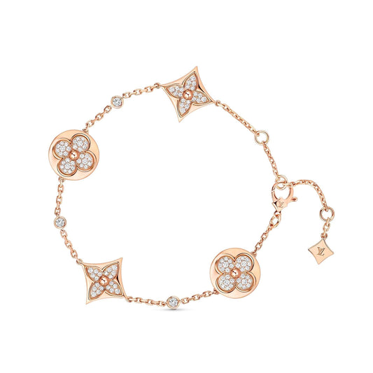 [⭐Lioran]STAR AND SUN 4 MOTIFS GOLD DIAMONDS BRACELET