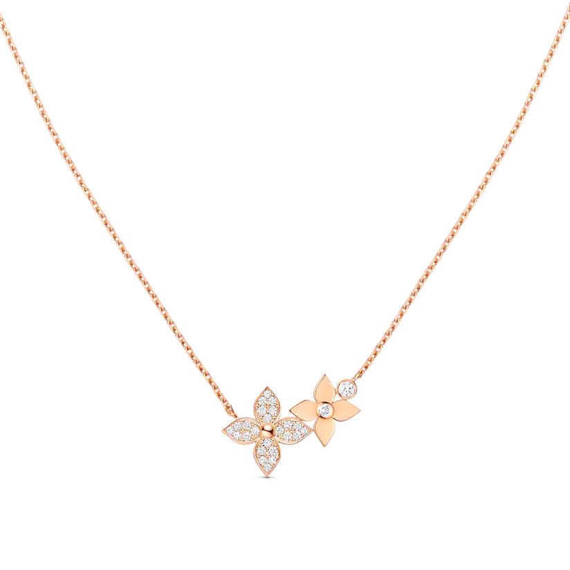 [⭐Lioran]STAR BLOSSOM NECKLACE PINK GOLD DIAMONDS