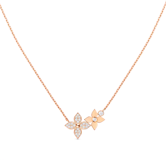 [⭐Lioran]STAR BLOSSOM NECKLACE PINK GOLD DIAMONDS