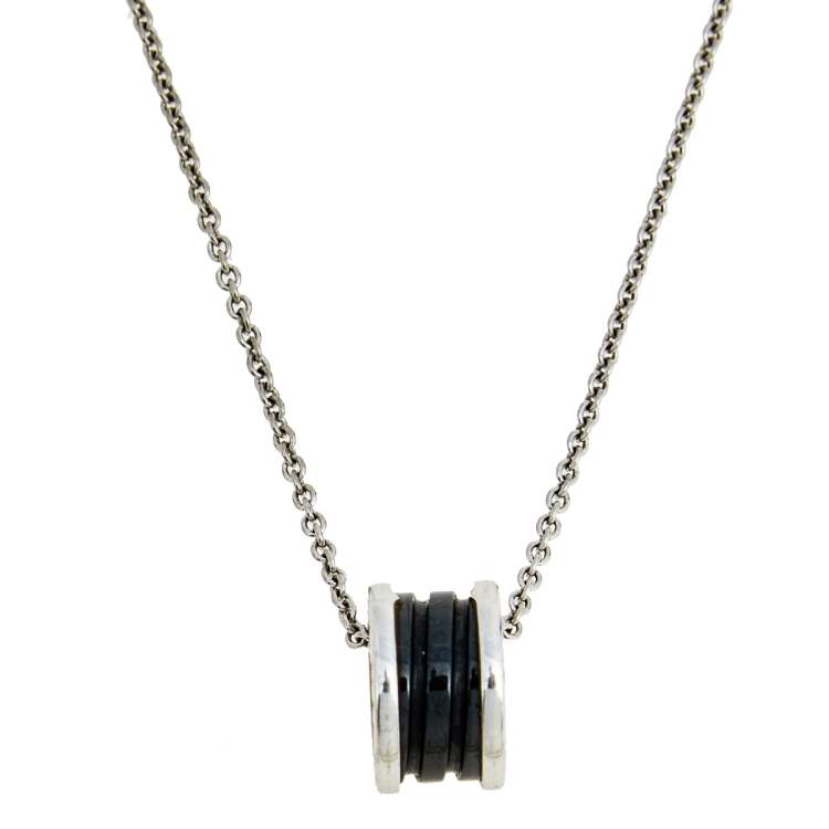 [⭐Lioran]ZERO 1 BLACK CERAMIC SILVER NECKLACE