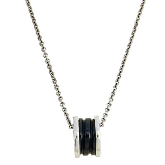 [⭐Lioran]ZERO 1 BLACK CERAMIC SILVER NECKLACE