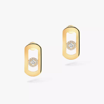 [⭐Lioran]So Move Diamond Earrings in Yellow Gold