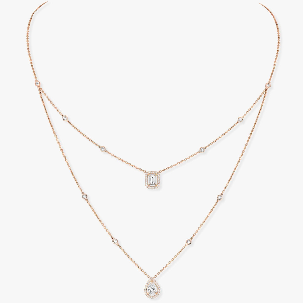 [⭐Lioran]MY TWIN 2 ROW DIAMOND NECKLACE
