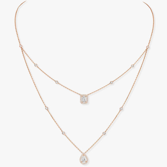 [⭐Lioran]MY TWIN 2 ROW DIAMOND NECKLACE
