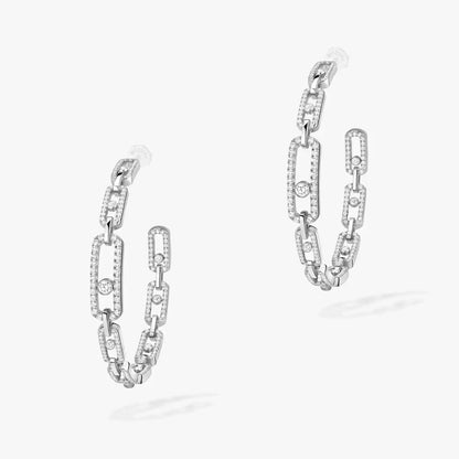 [[⭐Lioran]Move Link Diamond Hoop Earrings