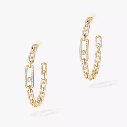 [[⭐Lioran]Move Link Diamond Hoop Earrings