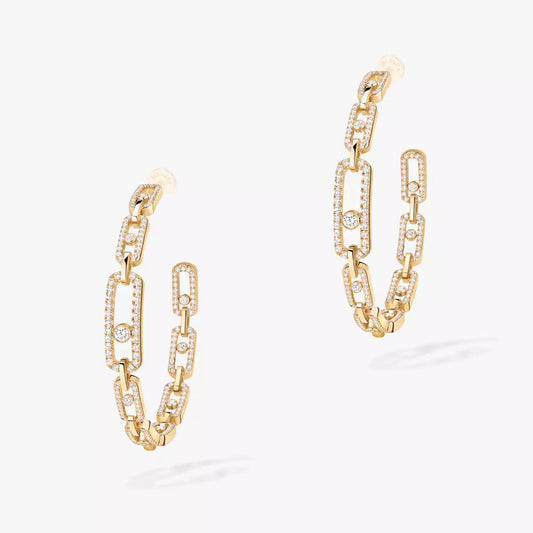 [[⭐Lioran]Move Link Diamond Hoop Earrings