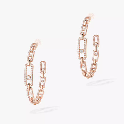 [[⭐Lioran]Move Link Diamond Hoop Earrings