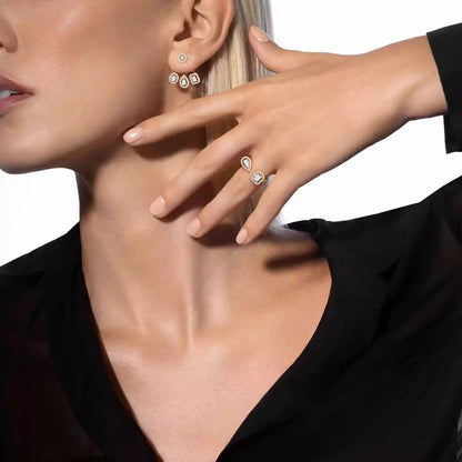 [⭐Lioran] My Twin Trio  Diamond Earrings