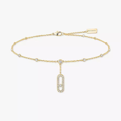 [⭐Lioran] Move Uno pavé ankle bracelet