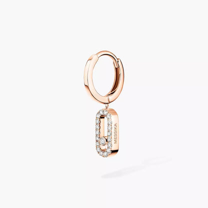 [⭐Lioran]Move Uno Single Diamond Hoop Earring