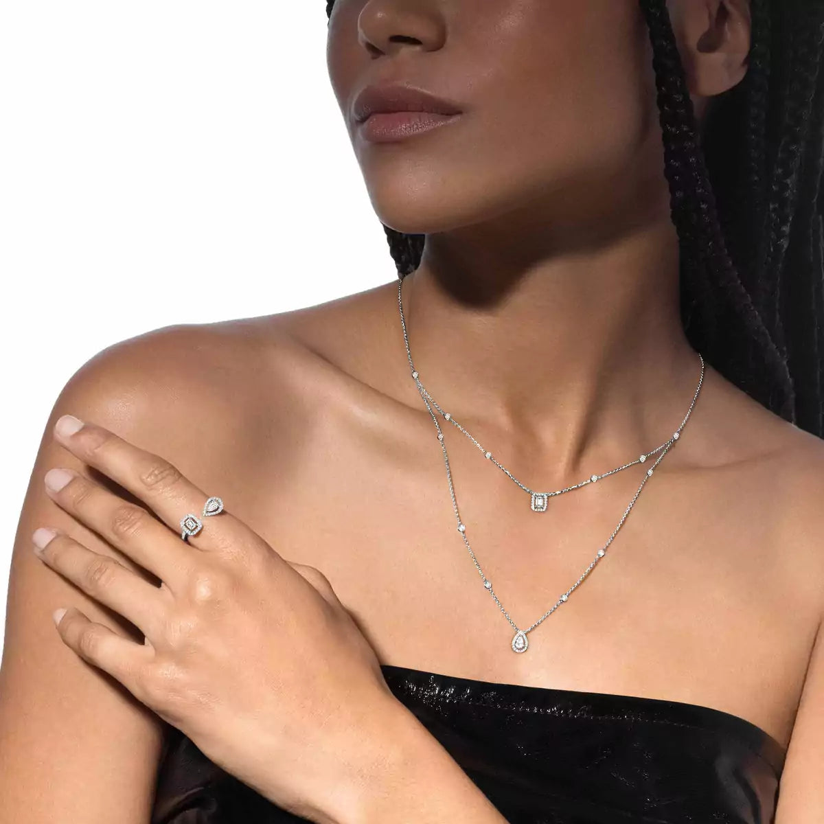 [⭐Lioran]Diamond Necklace My Twin 2 Rows