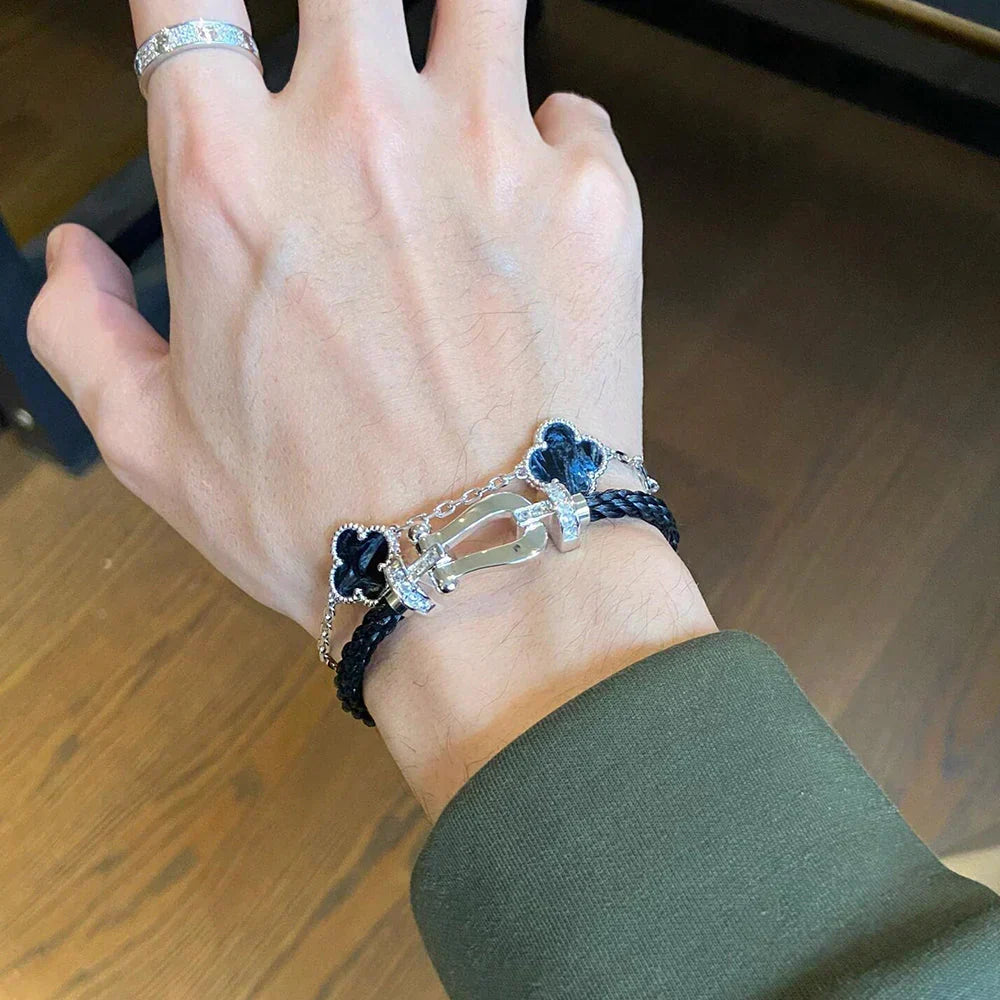 [⭐Lioran]CLOVER 5 MOTIF PIETERSITE BRACELET COLLECTION