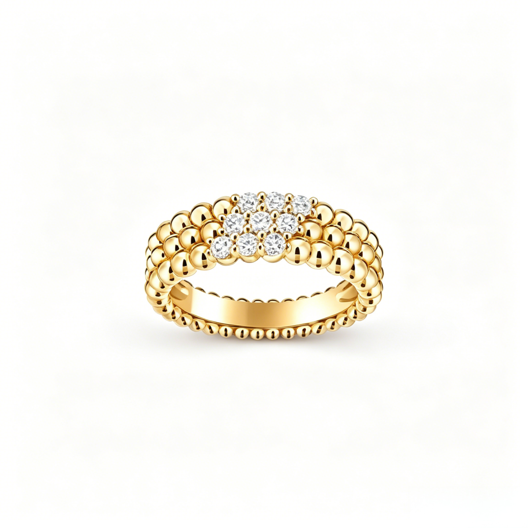 [⭐Lioran] THREE-ROW DIAMOND RING