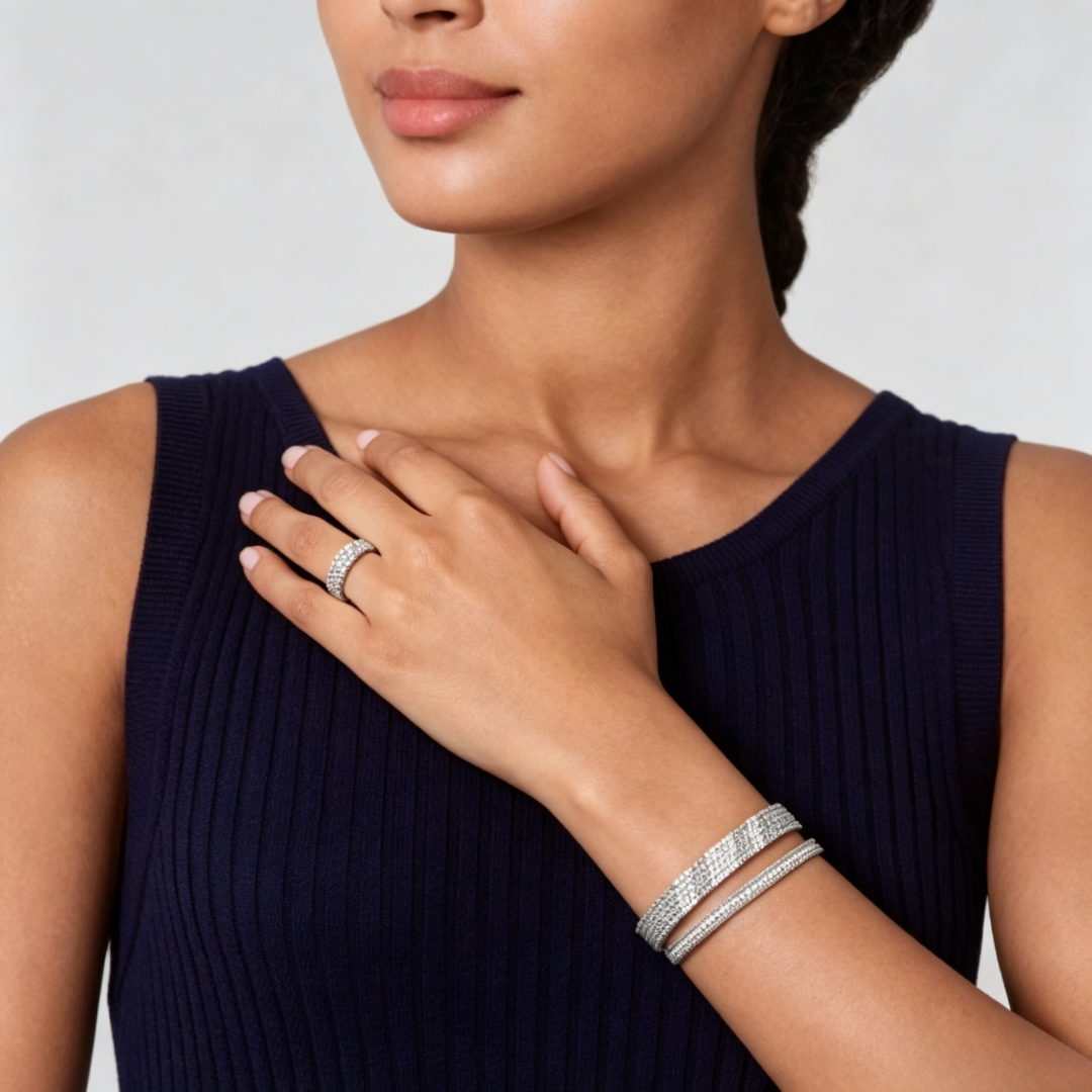 [⭐Lioran] THREE-ROW DIAMOND RING