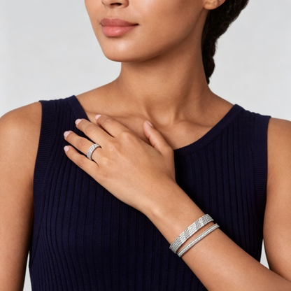 [⭐Lioran] THREE-ROW DIAMOND RING