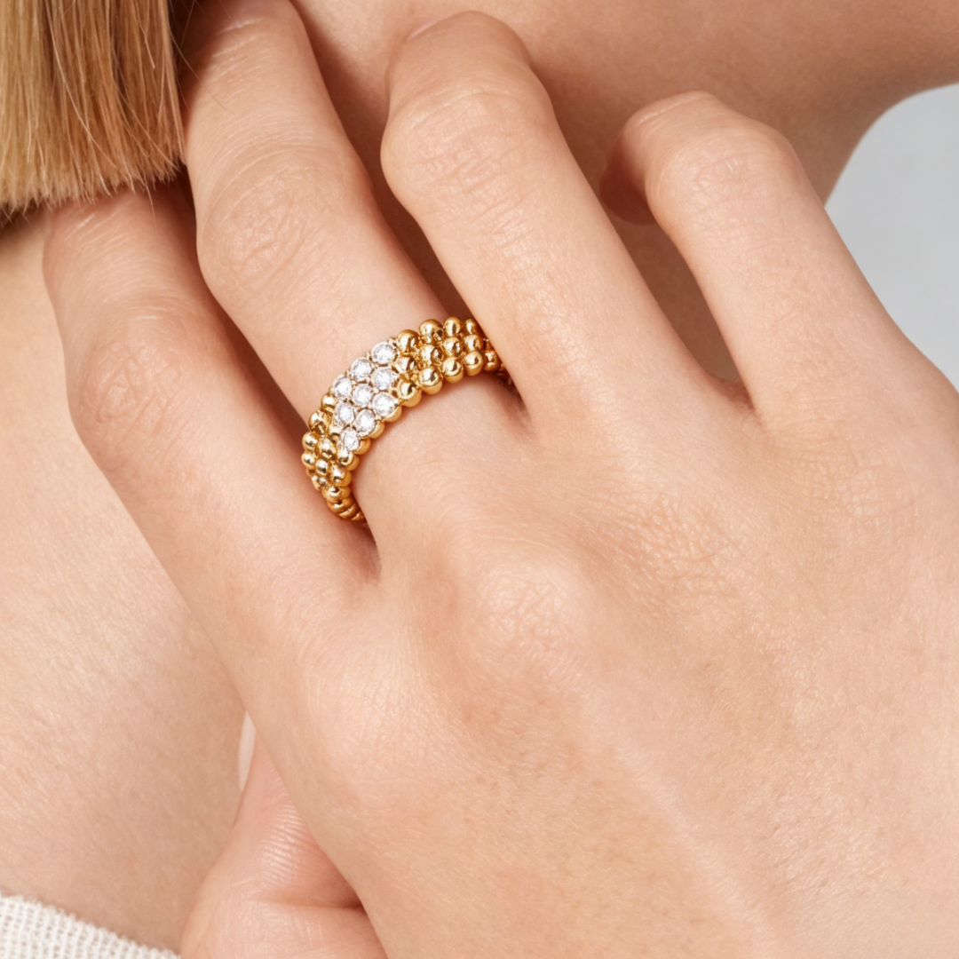 [⭐Lioran] THREE-ROW DIAMOND RING