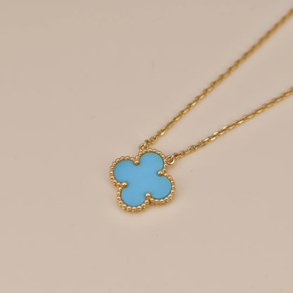 [⭐Lioran]CLOVER 15MM VINTAGE TURQUOISE NECKLACE