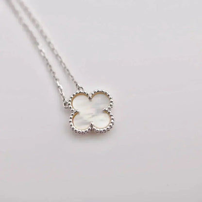[⭐Lioran]CLOVER  15MM WHITE MOTHER-OF-PEARL SILVER